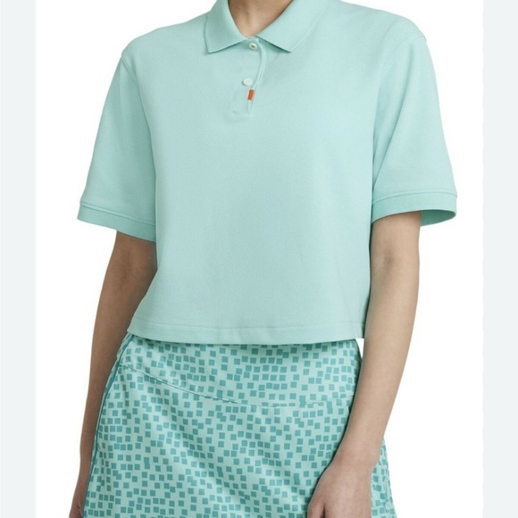 Nike Women’s Golf Cropped Boxy Mint Green Polo Shirt - Picture 1 of 11